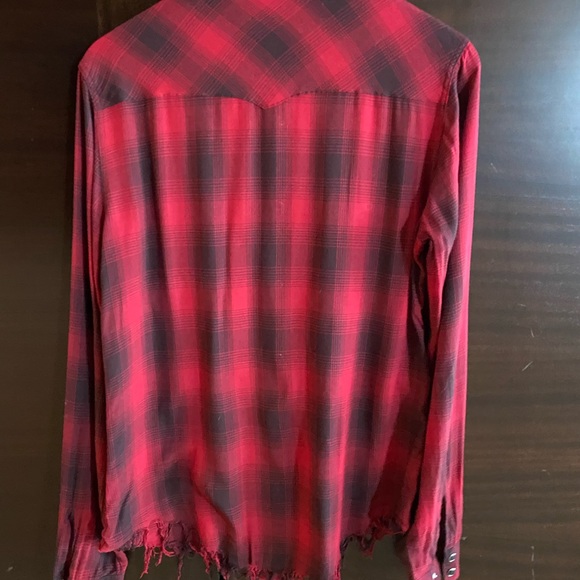 Saint Laurent Plaid frayed Button up - Picture 3 of 4